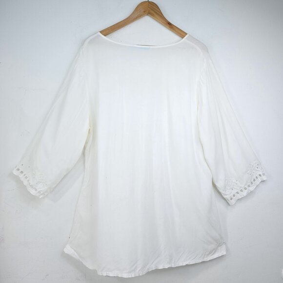 Solitaire Swim Cut Out White Cover Up Tunic - Picture 8 of 9
